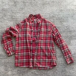 Red Plaid Casual Button Down Shirt